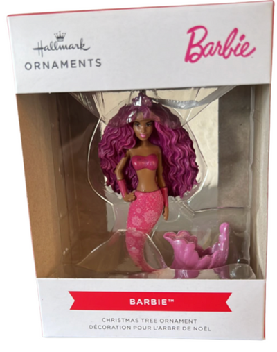 Hallmark Barbie Mermaid Pink Christmas Tree Ornament New With Box
