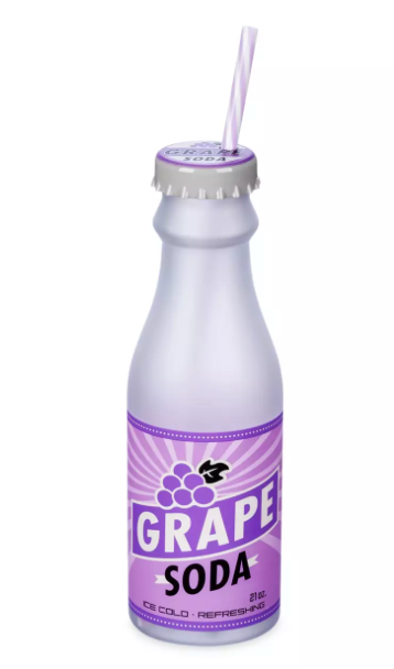 Disney Parks Grape Soda Water Bottle with Straw – Up New With Tag