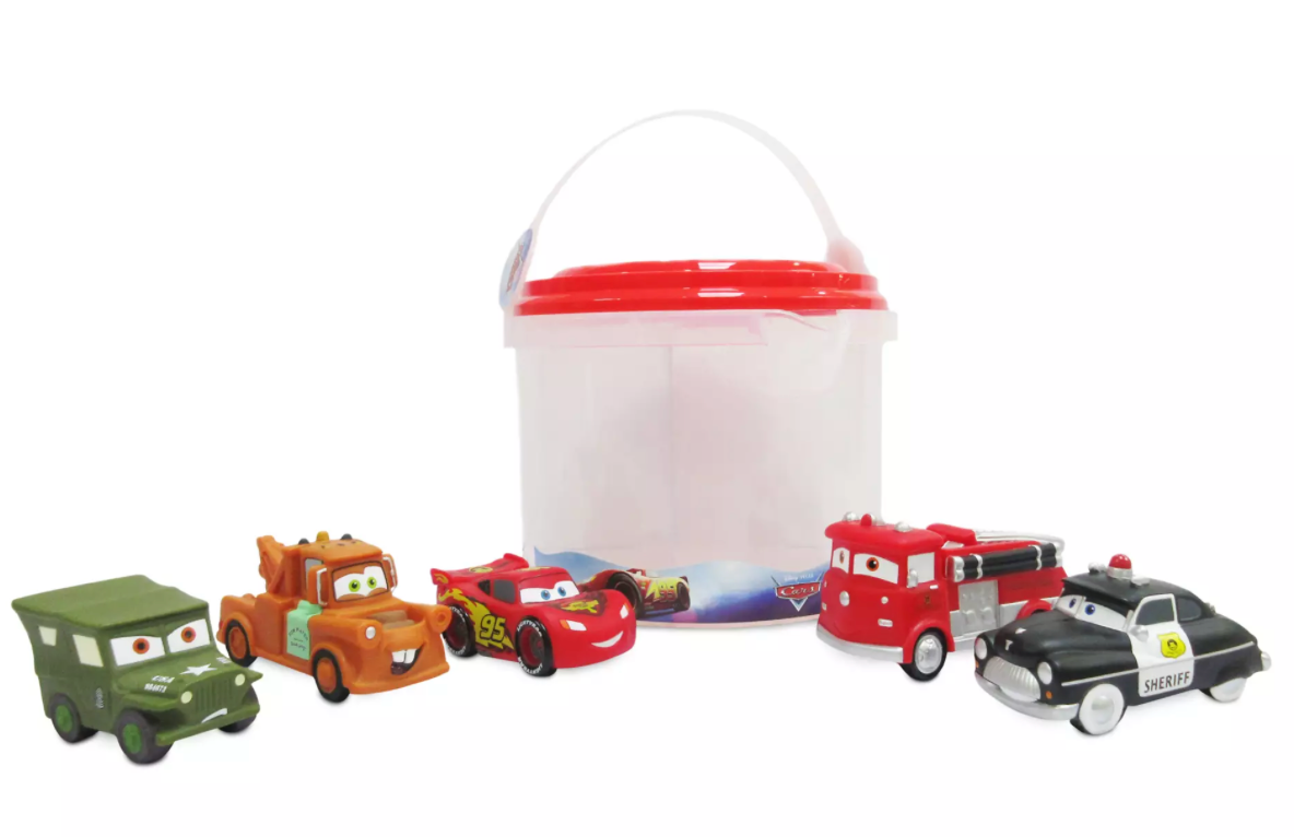 Disney Store Cars Bath Set Lightning McQueen Sarge Sheriff Mater Red New