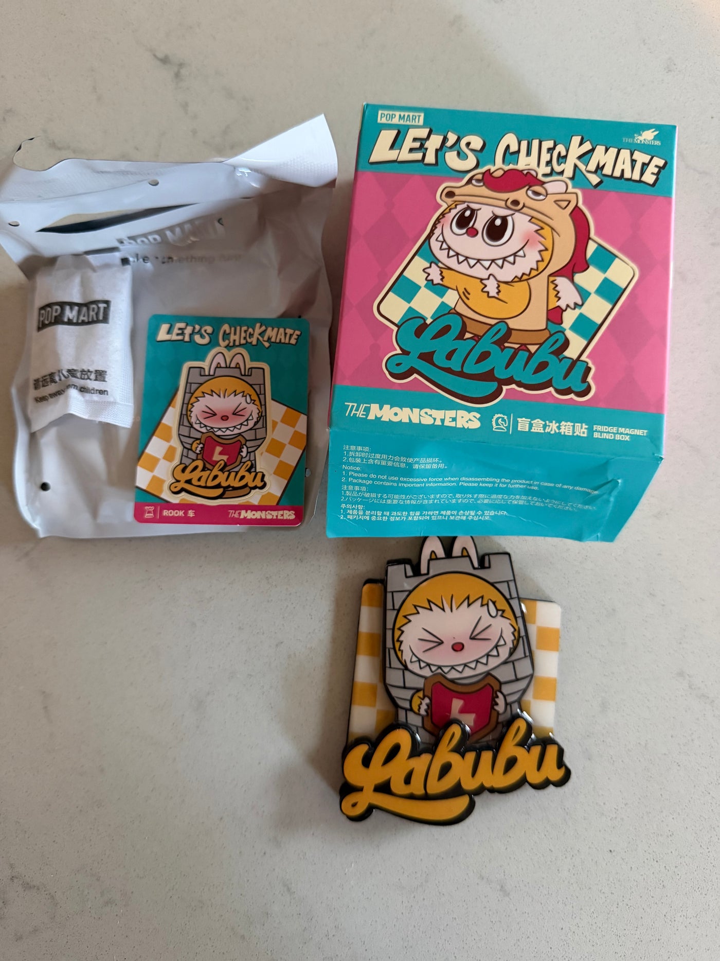 Pop Mart Labubu The Monsters Let's Checkmate Rook Fridge Magnet USA New with Box