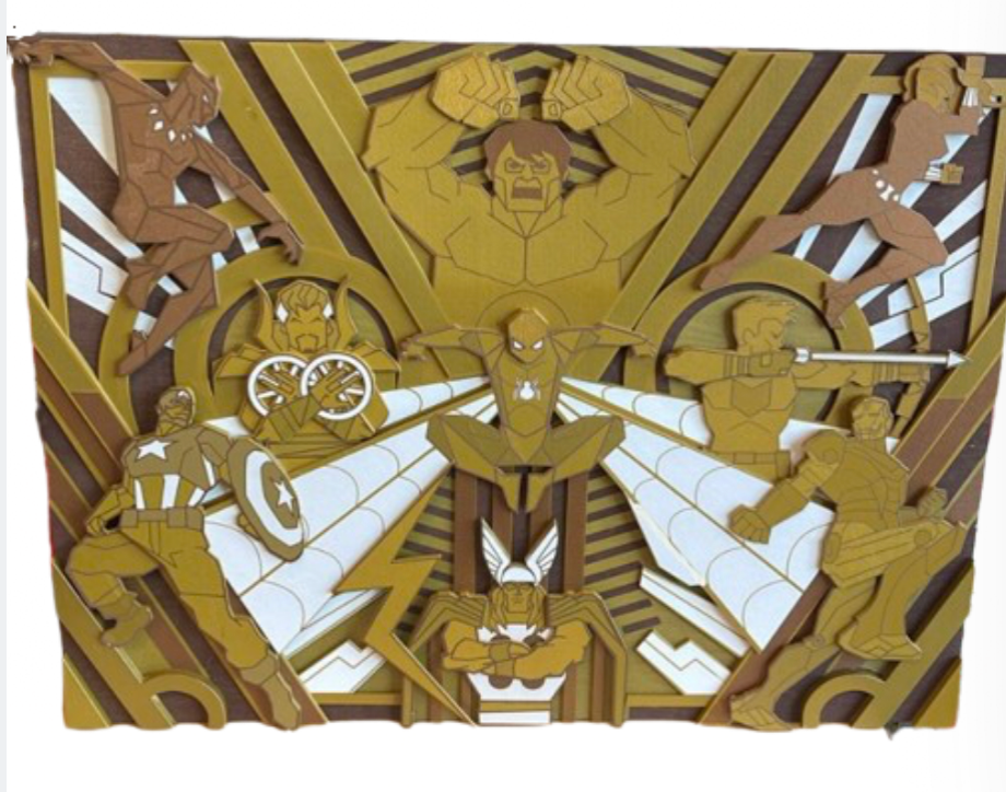 Disney Parks Marvel Avengers Wooden 3D Art New with Tag