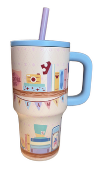Disney Parks Dreamer Bookshelf Stainless Steel Travel Tumbler New with Tag