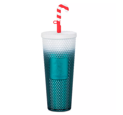 Disney Disneyland Starbucks Mickey Holiday Tumbler with Candy Cane Straw New