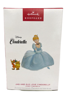 Hallmark 2023 Keepsake Jaq and Gus Love Cinderelly Christmas Ornaments Set New