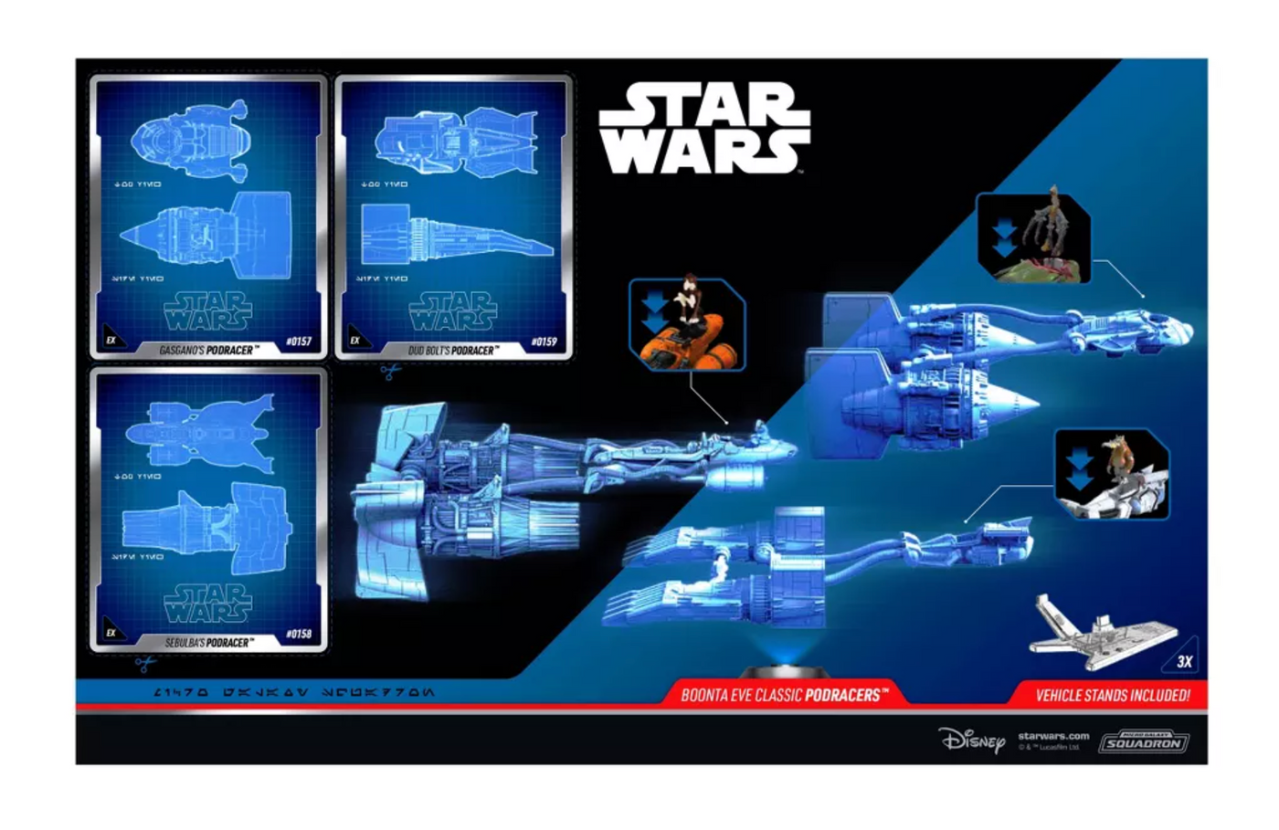 Disney Star Wars Micro Galaxy Squadron Boonta Eve Classic Podracer Vehicles New