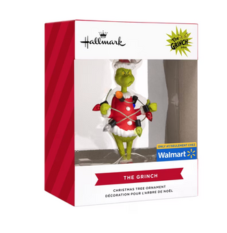 Hallmark Dr Seuss Grinch With String Lights Christmas Ornament New With Box