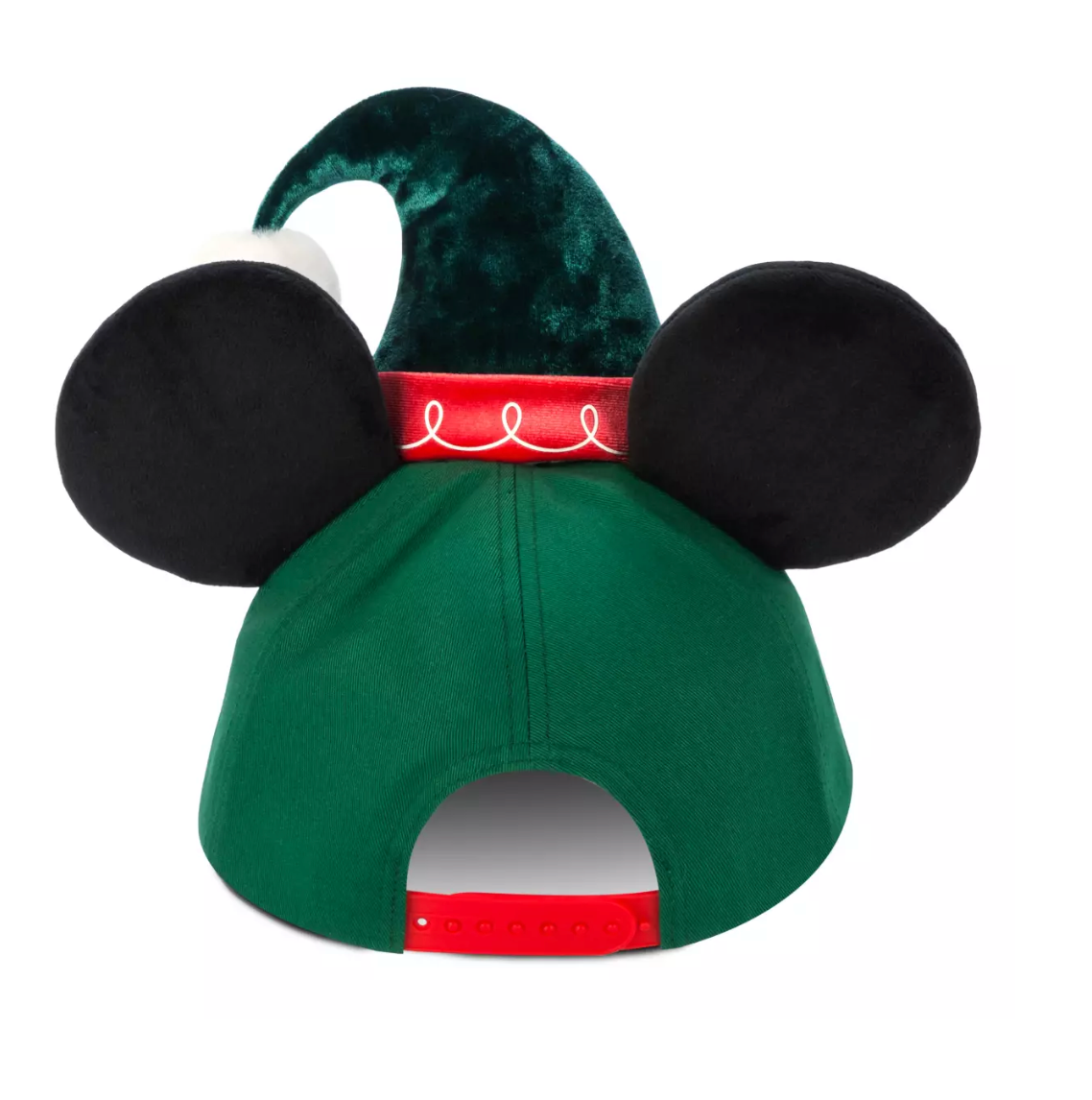 Disney Parks Santa Mickey Holiday Baseball Cap Adult 3D Holly Leaves Berries New
