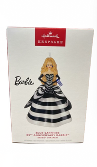 Hallmark 2024 Keepsake Barbie 65th Blue Sapphire Porcelain Christmas Ornament