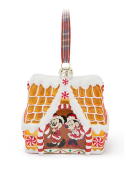 Disney Parks Santa Mickey Minnie Mouse Gingerbread House Christmas Ornament New