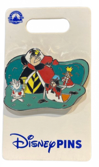 Disney Parks Alice In Wonderland Queen Of Hearts White Rabbit Pin New With Card