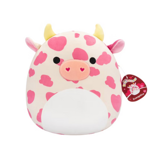 Squishmallows Valentine 12" Evangelica Pink Spotted Cow Heart Nostrils Plush New
