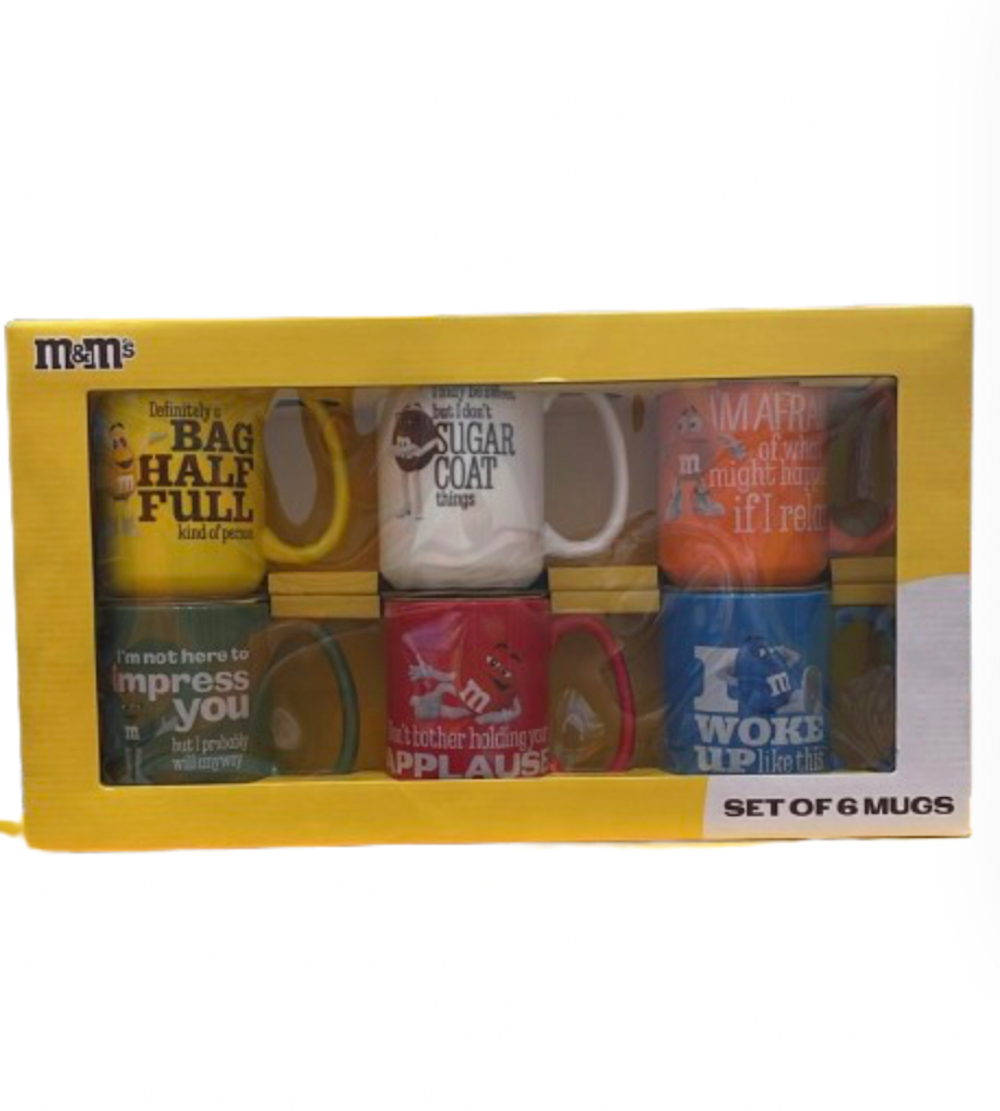 M&M's World Characters Set of 6 Verbal Mug New with Box