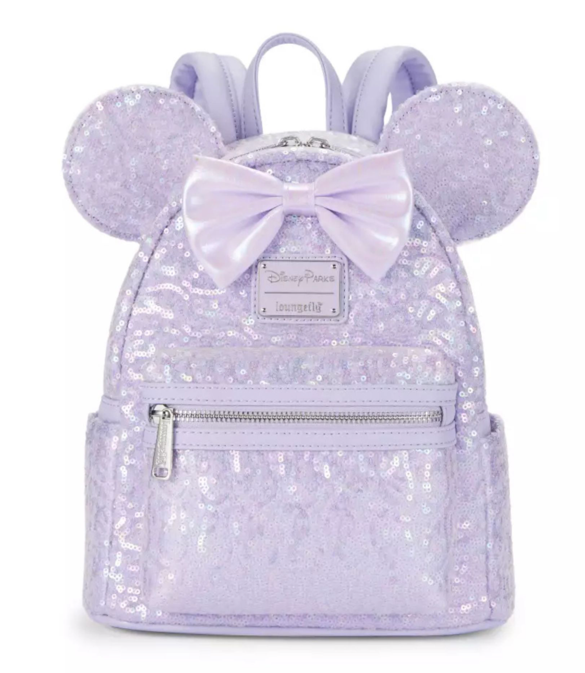 Disney Parks Loungefly Mini Backpack Opalescent Lavender Sequin Minnie Mouse New