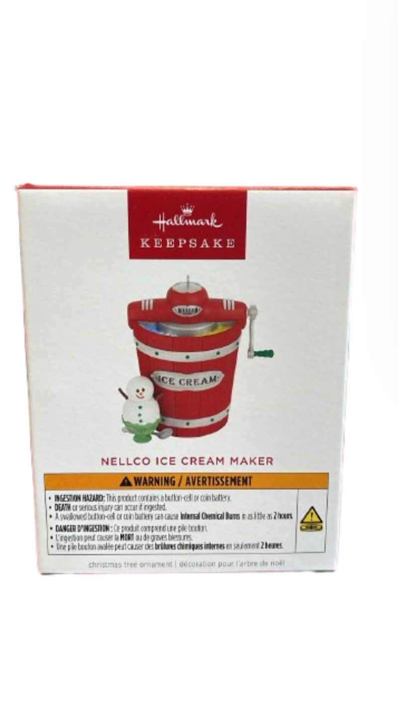 Hallmark 2025 Keepsake Nellco Ice Cream Maker Musical Christmas Ornament New Box