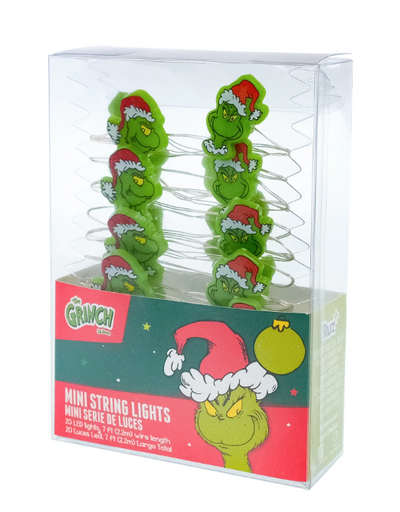 Dr Seuss' The Grinch Who Stole Christmas Santa MINI STRING LIGHTS New With Tag