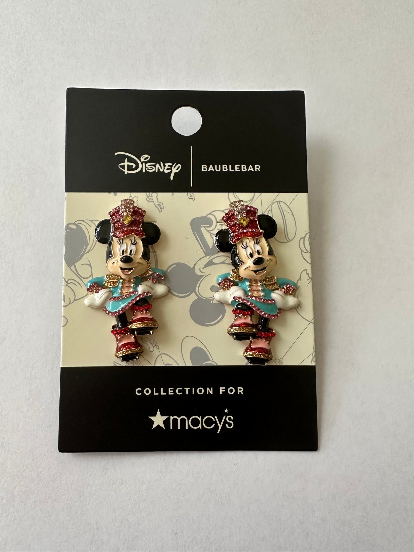 Disney Baublebar for Macy's Minnie Majorette Marching Earrings New with Card