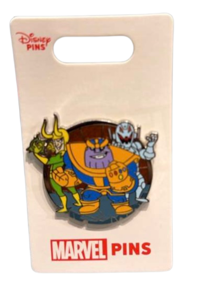 Disney Parks Marvel Family Cluster Loki, Thanos, and Ultron Pin New with Card