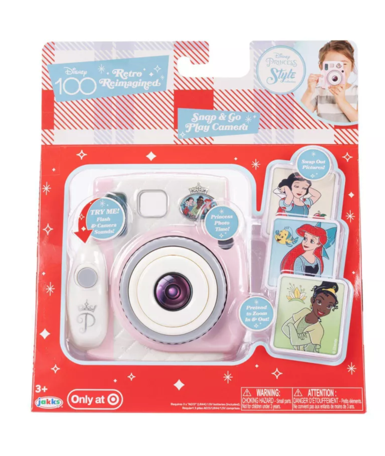 Disney 100 Retro Reimagined Princess Snap N Go Play Camera Toy New with Card