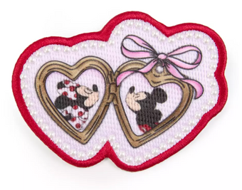 Disney Parks Mickey Minnie Mouse Valentine Locket Patch Stoney Clover Lane New