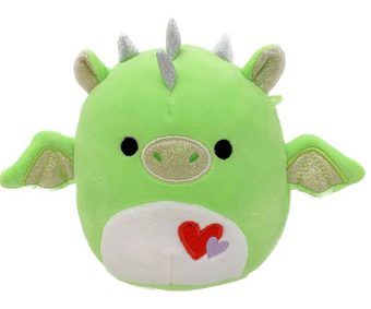 Original Squishmallows 5" Valentines Azizi The Dragon Green Plush New With Tag