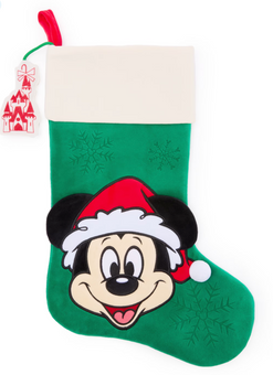 Disney Parks Santa Mickey Mouse Festive Stocking New With Tag