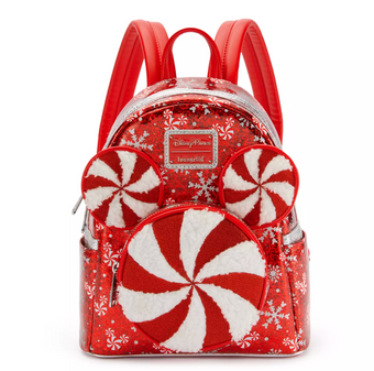 Disney Parks Mickey Icon Peppermint Swirl Christmas Mini Backpack New with Tag