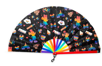 Disney Parks Mickey & Minnie Mouse Disney Pride Collection Hand Fan New with Tag