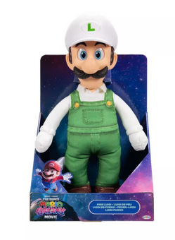 Super Mario Galaxy Movie 15" Posable Plush Fire Luigi Toy New With Tag