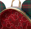 Disney Parks Mickey Icon Plaid Christmas Mini Backpack New with Tag