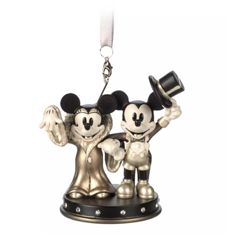 Disney Mickey and Minnie Mickey's Gala Premier Christmas Sketchbook Ornament New