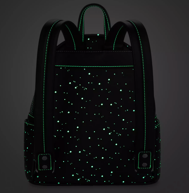black with green stars coach backpack Star Wars Glow-in-the-Dark Loungefly Mini Backpack