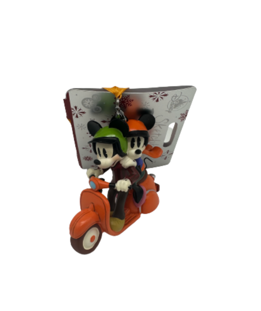 Disney Parks Epcot Italy Minnie Mickey Vespa Christmas Ornament New with Tag