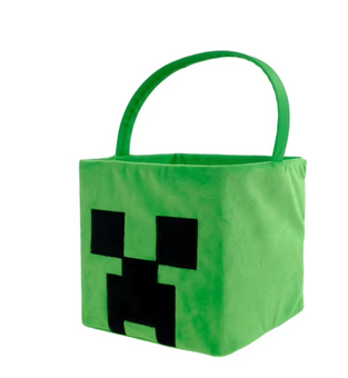 Minecraft Green Creeper Themed Easter Basket by Ruz New with Tag