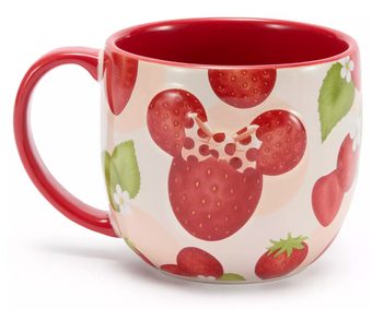 Disney Parks Minnie Mouse Icon Strawberry Coffee Mug Fruit Stand New With Tag