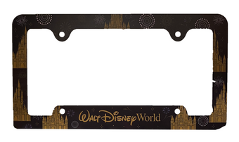 Disney Parks Walt Disney World Castle Fireworks Gold License Plate New With Tag