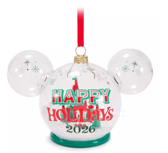 Disney Parks Mickey Icon Fantasyland Castle Glass Ball Christmas Ornament 26 New