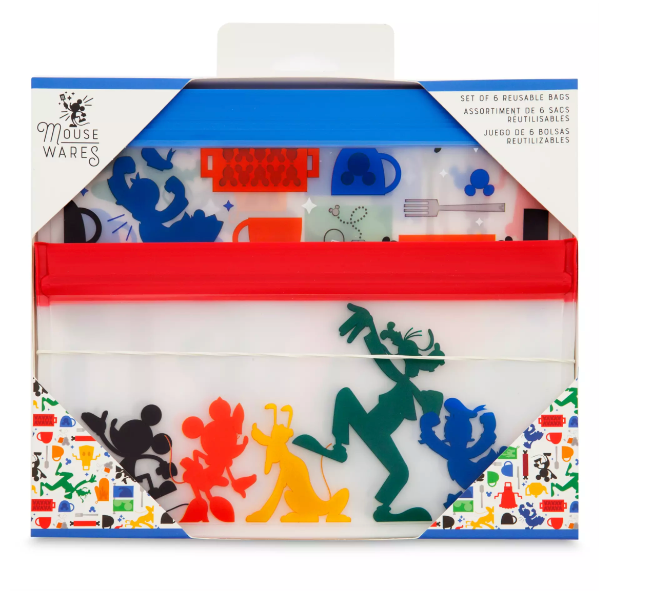 Disney Parks Mousewares Mickey and Friends Reusable Food Storage Bag Set New
