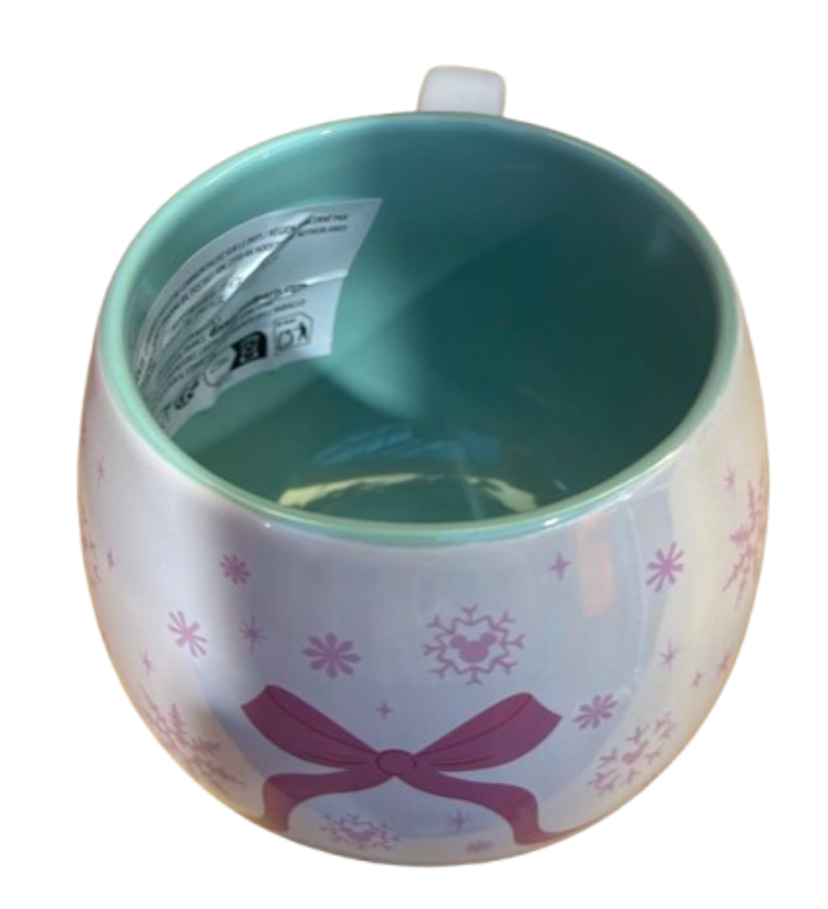 Disney Parks Holiday Castle and Ribbons - Pink Coffee Mug New With Tag