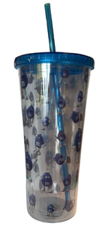 M&M's World Blue Character Moods Tumbler With Straw New with Tag