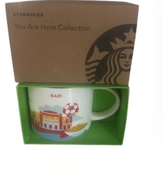 Starbucks You Are Here Bari Italy Ceramic Coffee Rare Mug New with Box