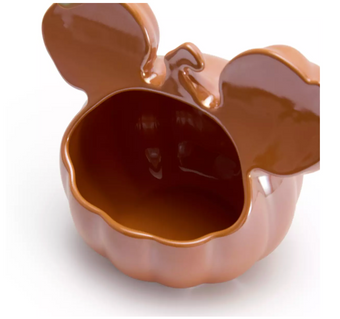 Disney Parks Mickey Jack-o'-Lantern Stoneware Halloween Candy Bowl New