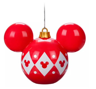 Disney Parks Mickey Icon Holiday Light-Up Decor Ornament Small New with Tag