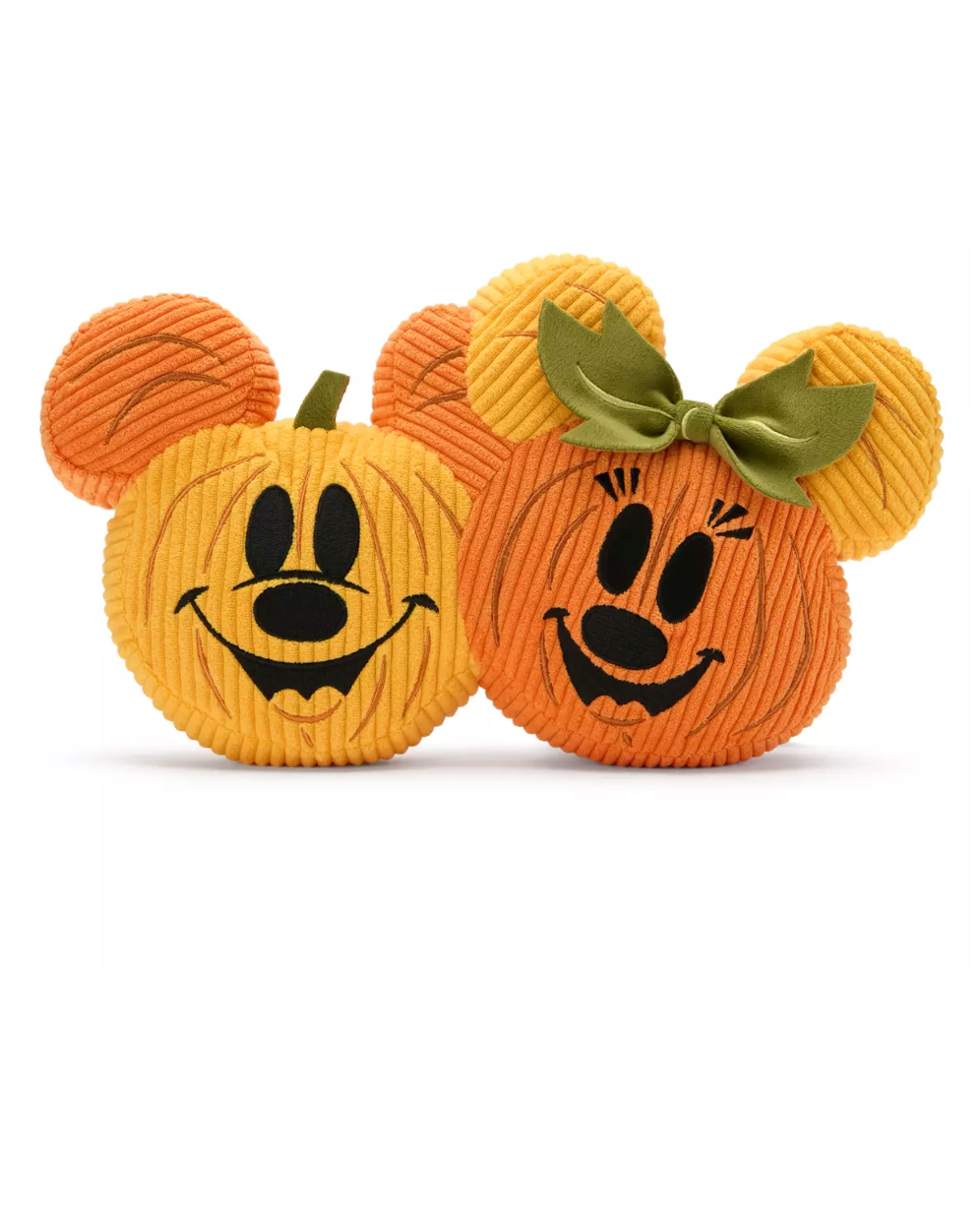 Disney Parks Mickey and Minnie Pumpkin Halloween Accent Pillow Plush New w Tag