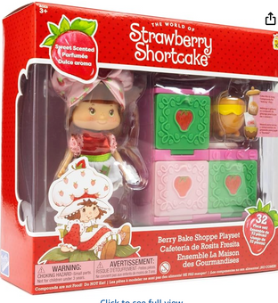 TLSToy Strawberry Shortcake Berry 5.5" Doll & Bake Shoppe Playset 32pc. NEW+BOX