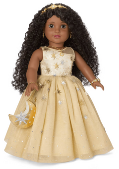 American Girl 2025 Glimmering Gold Holiday Collector Doll Black hair New w Box