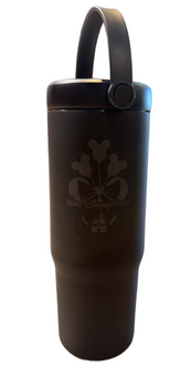 Disney Parks WDW Mickey Mouse Balloon Bow and Castle Tumbler Black New with Tag