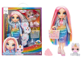 Rainbow High Amaya Rainbow w Slime Kit & Pet 11'' Shimmer Doll Toy New With Box