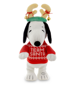 Hallmark Peanuts Team Santa Snoopy Plush With Sound and Motion New with Tag