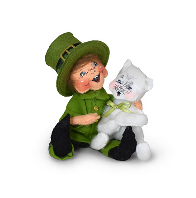 Annalee Dolls 2023 St. Patrick's 6in Irish Kid with Kitty Plush New with Tag