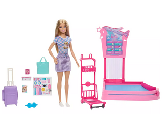 Barbie Malibu Travel Doll Baggage Claim Playset Toy New With Tag